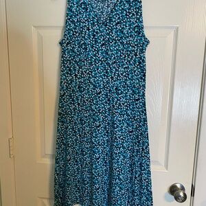 Croft & Barrow Teal and Black Midi Dress